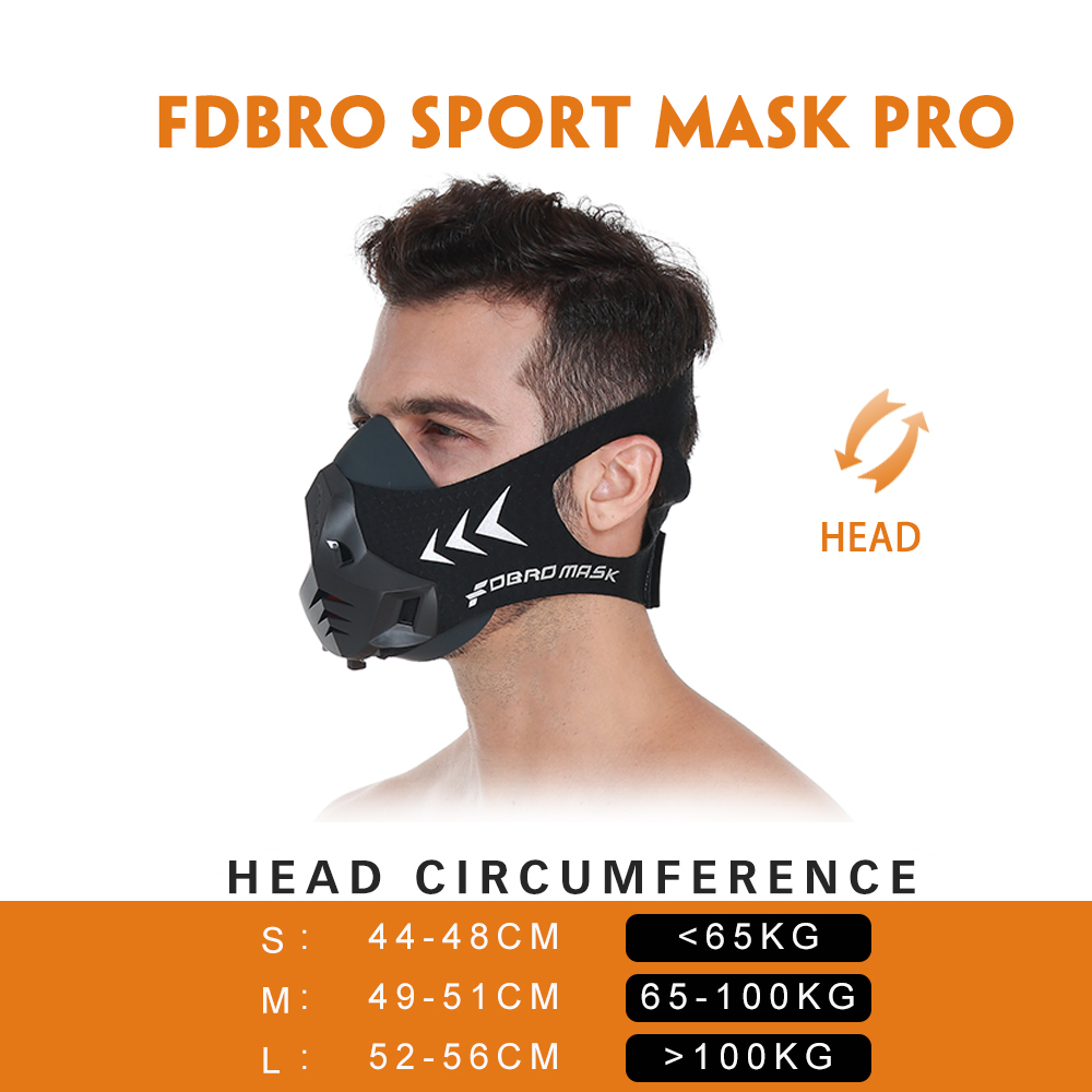 FDBRO 'Pro' Sport Masker zwart met filter
